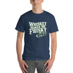 Whiskey Makes Me Frisky T-Shirt-Blue Dusk-S-Awkward T-Shirts