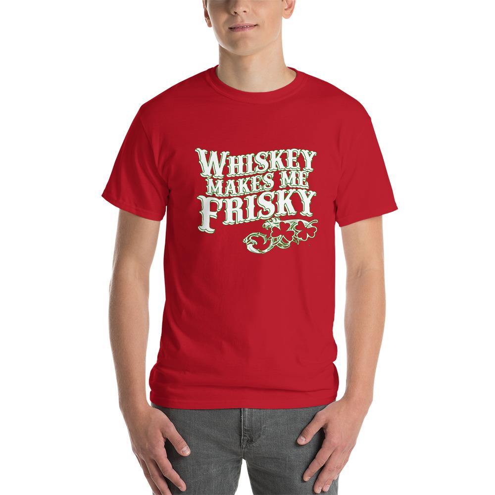 Whiskey Makes Me Frisky T-Shirt-Cherry Red-S-Awkward T-Shirts