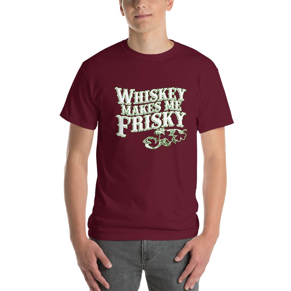 Whiskey Makes Me Frisky T-Shirt-Maroon-S-Awkward T-Shirts