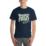Whiskey Makes Me Frisky T-Shirt-Navy-S-Awkward T-Shirts