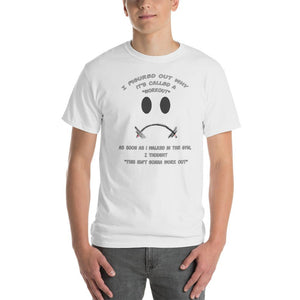 Workout - This Isn't Gonna Work Out Funny Gym T-Shirt-White-S-Awkward T-Shirts