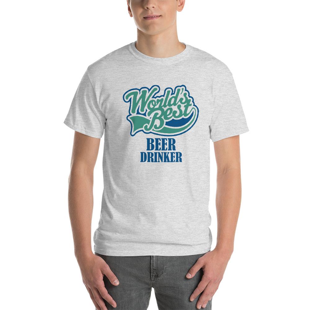 World's Best Beer Drinker Beer Lover T-Shirt-Ash-S-Awkward T-Shirts