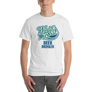World's Best Beer Drinker Beer Lover T-Shirt-White-S-Awkward T-Shirts
