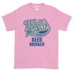 World's Best Beer Drinker T-shirt-Light Pink-S-Awkward T-Shirts