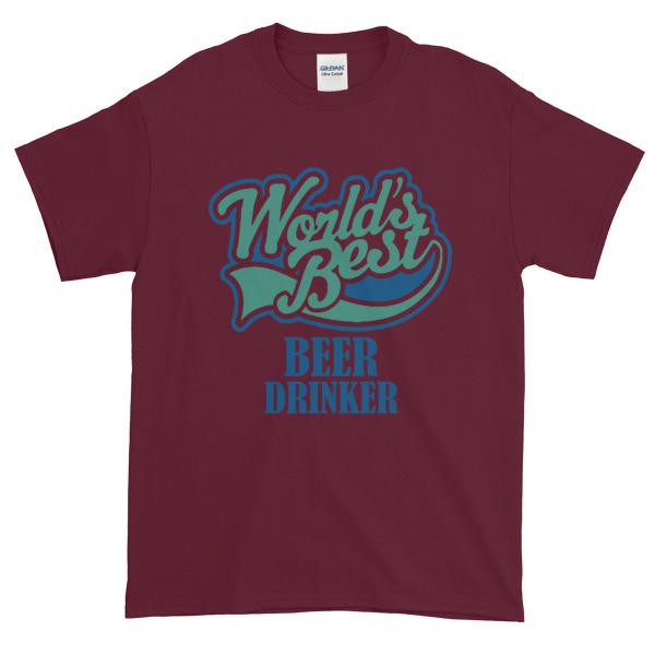 World's Best Beer Drinker T-shirt-Maroon-S-Awkward T-Shirts