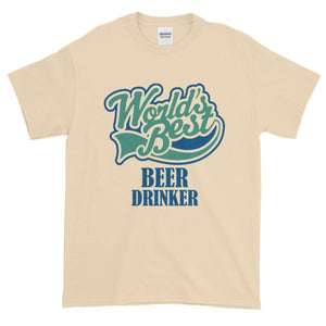 World's Best Beer Drinker T-shirt-Natural-S-Awkward T-Shirts