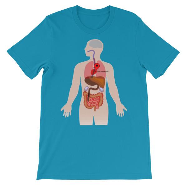 You Are Here Anatomy Medical T-shirt-Aqua-S-Awkward T-Shirts