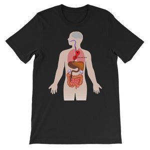 You Are Here Anatomy Medical T-shirt-Black-S-Awkward T-Shirts