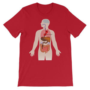 You Are Here Anatomy Medical T-shirt-Red-S-Awkward T-Shirts