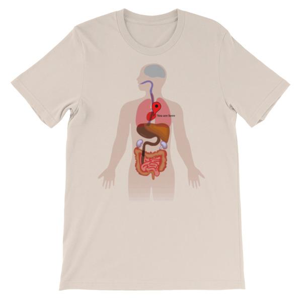 You Are Here Anatomy Medical T-shirt-Soft Cream-S-Awkward T-Shirts