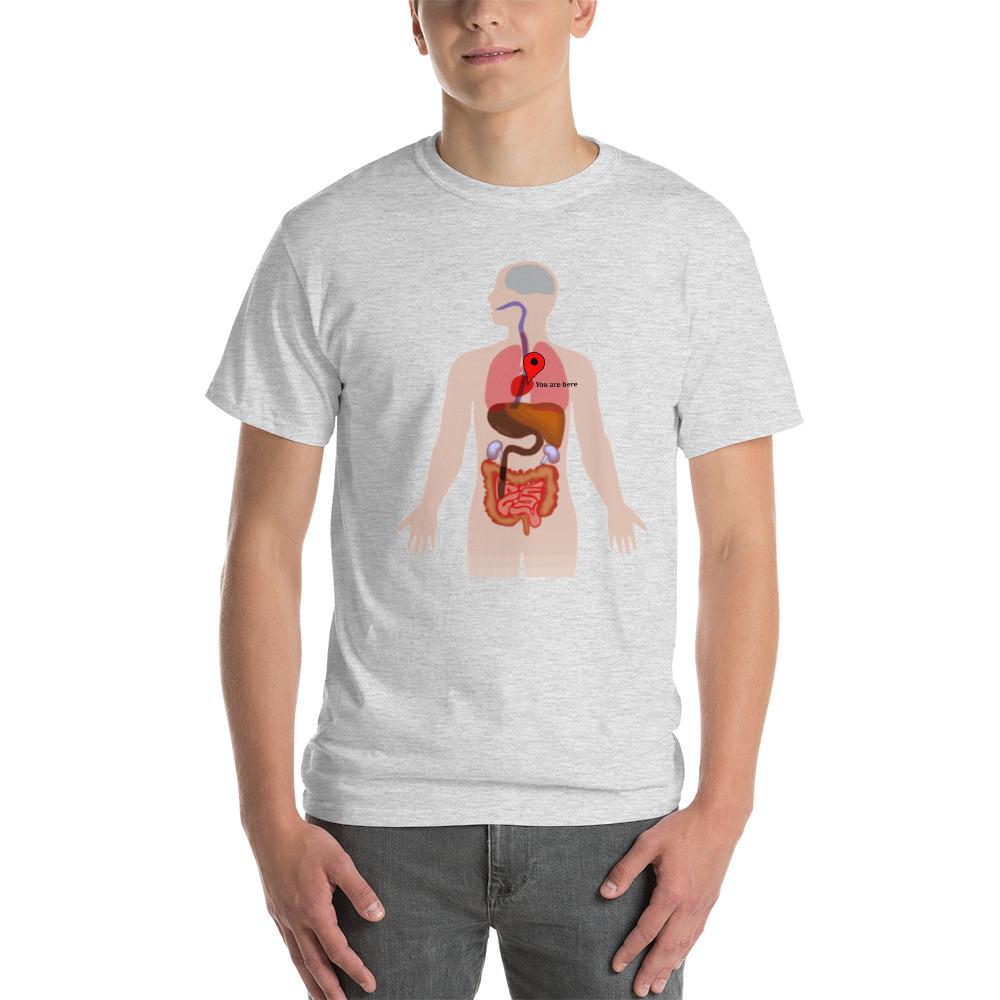 You Are Here (in My Heart) Anatomy Medical T-Shirt-Ash-S-Awkward T-Shirts
