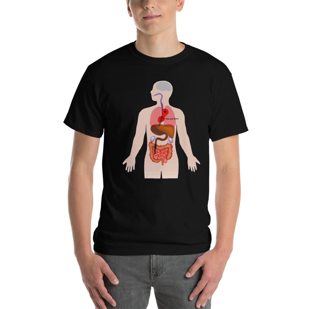 You Are Here (in My Heart) Anatomy Medical T-Shirt-Black-S-Awkward T-Shirts