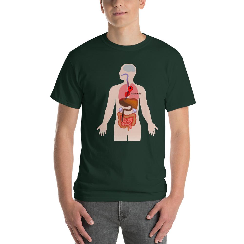 You Are Here (in My Heart) Anatomy Medical T-Shirt-Forest-S-Awkward T-Shirts