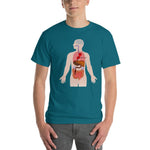You Are Here (in My Heart) Anatomy Medical T-Shirt-Galapagos Blue-S-Awkward T-Shirts