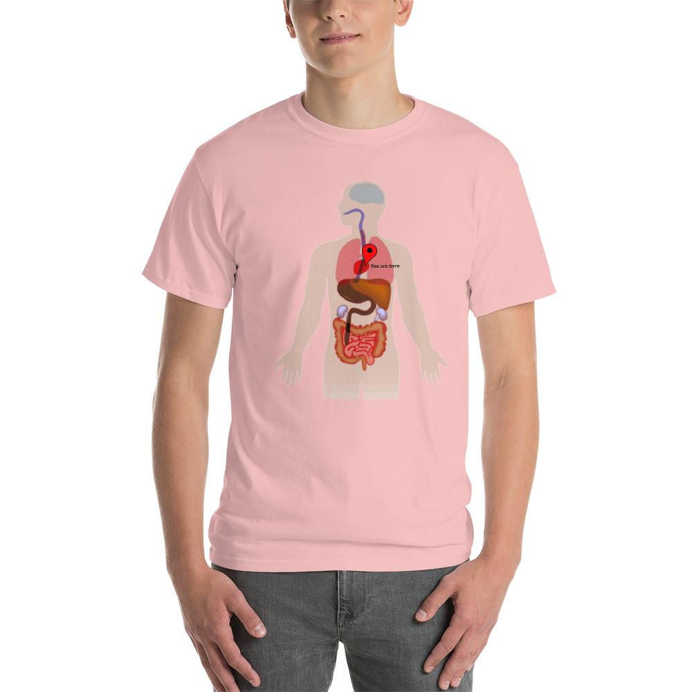 You Are Here (in My Heart) Anatomy Medical T-Shirt-Light Pink-S-Awkward T-Shirts