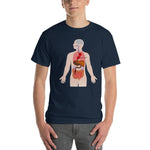 You Are Here (in My Heart) Anatomy Medical T-Shirt-Navy-S-Awkward T-Shirts