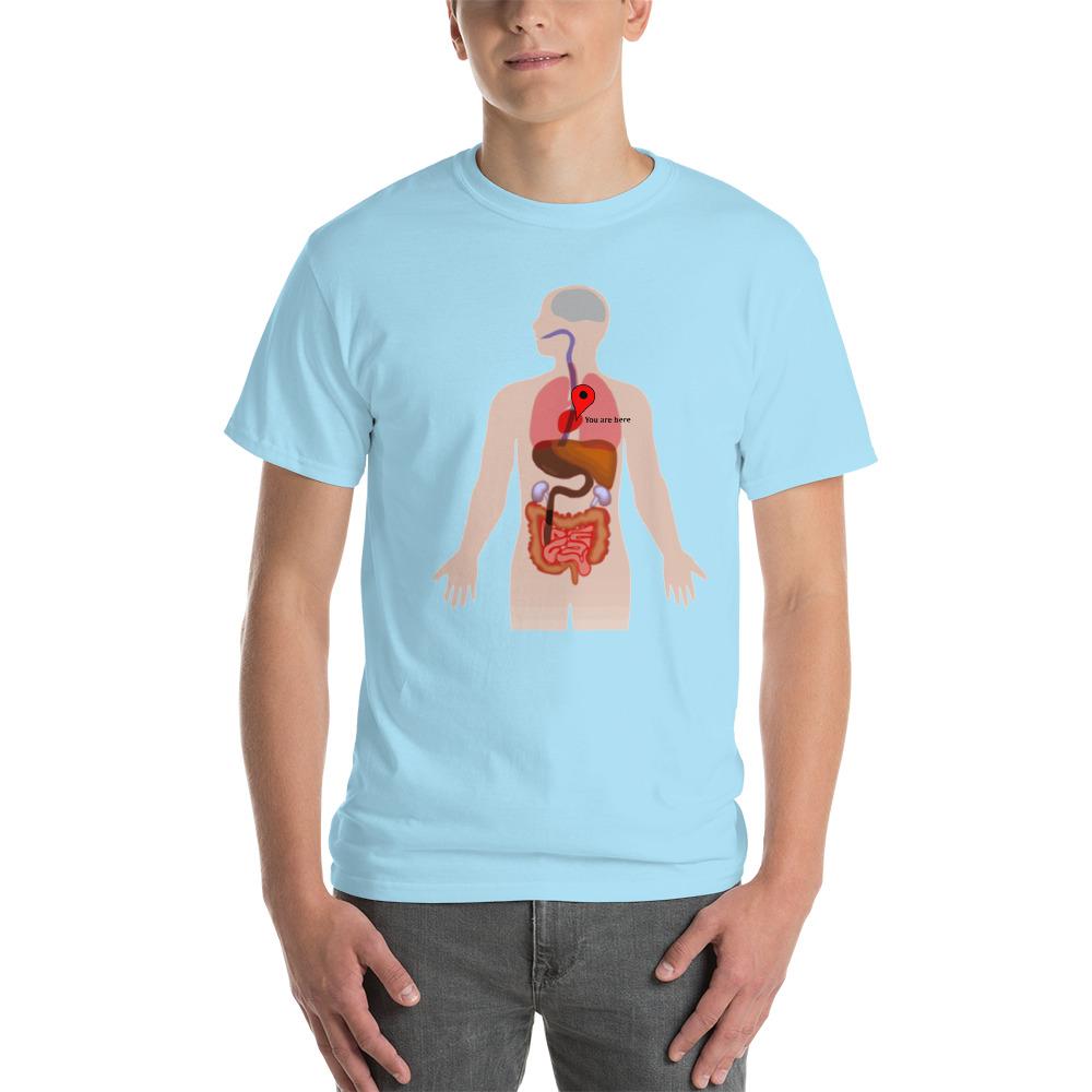 You Are Here (in My Heart) Anatomy Medical T-Shirt-Sky-S-Awkward T-Shirts